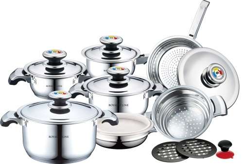 Royalty Line 14-Piece Stainless Steel Cookware Set ( PLEASE READ BEFORE BIDDING )