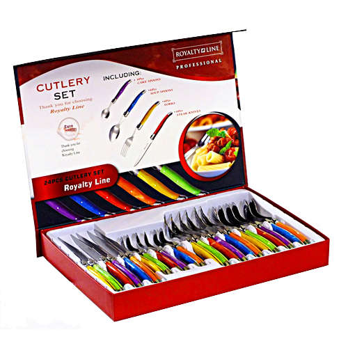 Royalty Line- 24 Pieces Colorful Cutlery Set (PLEASE READ BEFORE BIDDING)