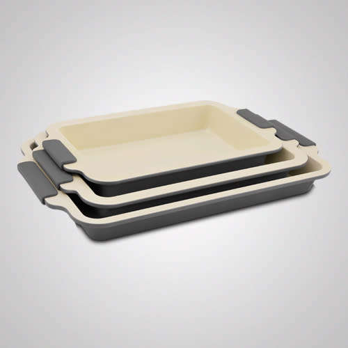 Royalty Line 3-piece Ceramic Coating Roasting Pan Set - Grey(READ THE DESCRIPTION)
