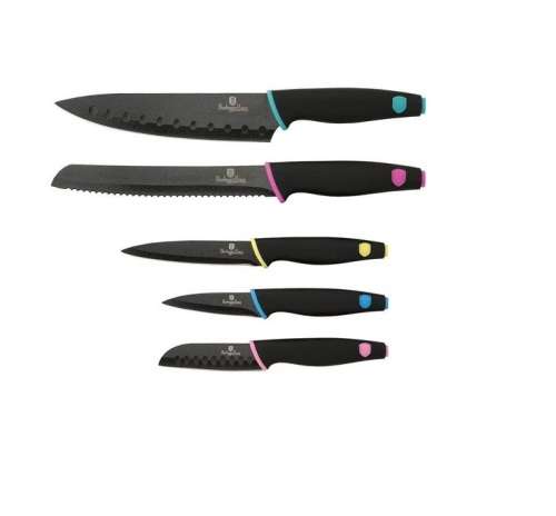 Berlinger Haus - 5 Pieces Stainless Steel Diamond Coating Colourful Knife Set