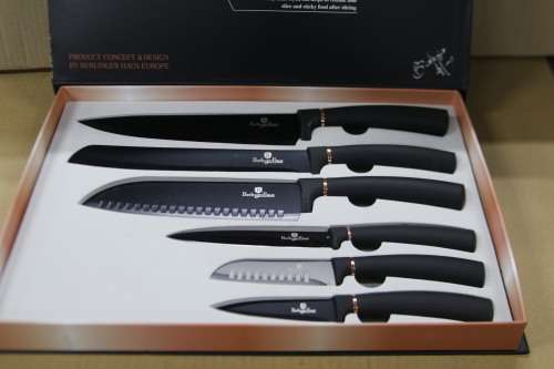 Berlinger Haus 6 Pieces Marble Coating Knife Set - Black Rose Gold (Second hand)