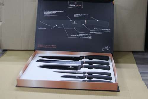 Berlinger Haus 6 Pieces Marble Coating Knife Set - Black Rose Gold (Second hand)