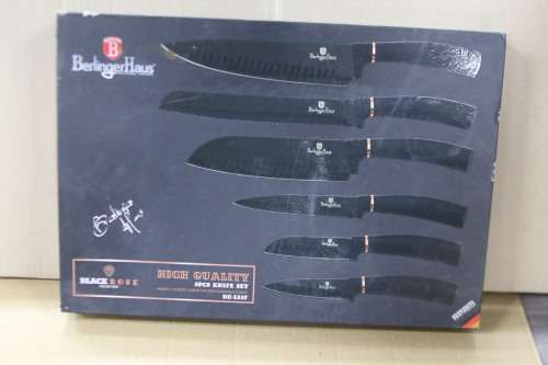Berlinger Haus 6 Pieces Marble Coating Knife Set - Black Rose Gold (Second hand)