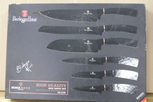 Berlinger Haus 6 Pieces Marble Coating Knife Set - Black Rose Gold (Second hand)