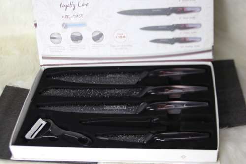 Royalty Line 6-Piece Non-Stick Coating Knife Set - BLACK (Second hand)