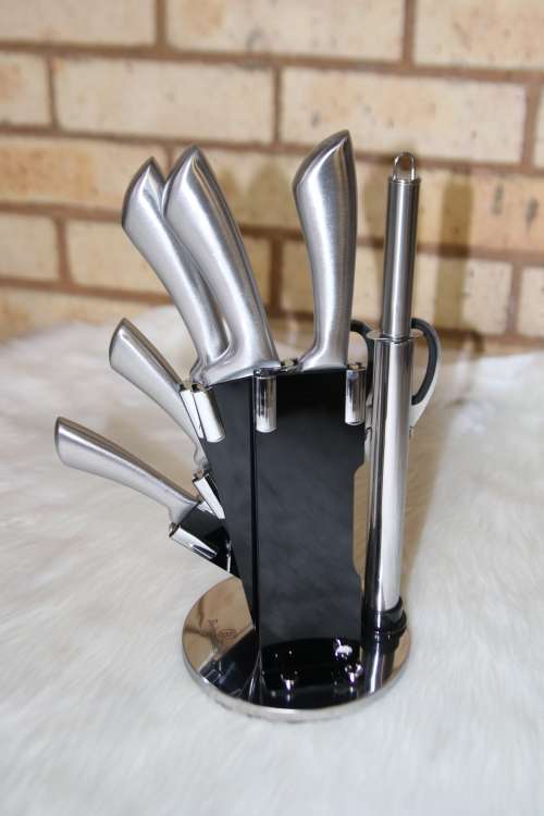 Berlinger Haus 8 Piece Stainless Steel Knife Set with Stand - Infinity Line