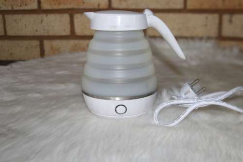 Foldable Portable Collapsible Travel Electric Kettle-White