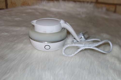 Foldable Portable Collapsible Travel Electric Kettle-White