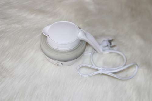 Foldable Portable Collapsible Travel Electric Kettle-White