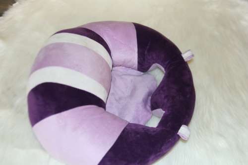 Baby Support Plush Sofa Seat,Learning to Sit Chair Seat Plush Toys - Purple/White