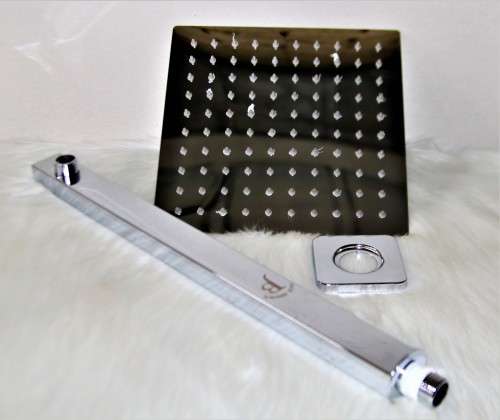 Jack Brown Unique Square Rain Fall Shower Head & Arm Set - Chrome