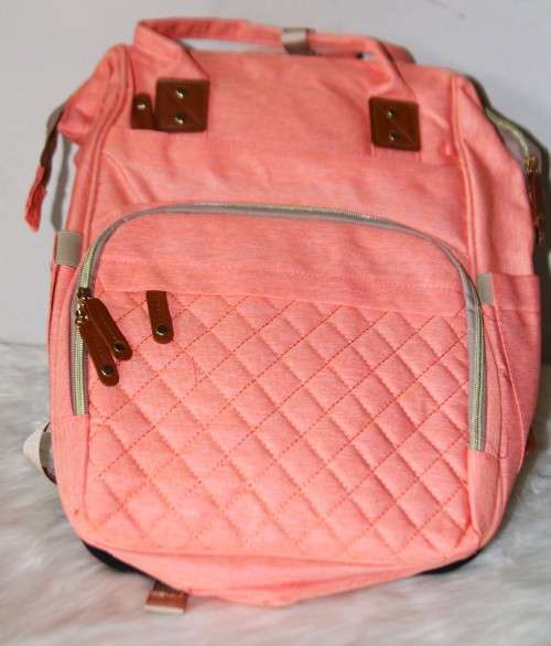New Stylish Multi-Functional Baby Diaper Bag & Bed - Pink
