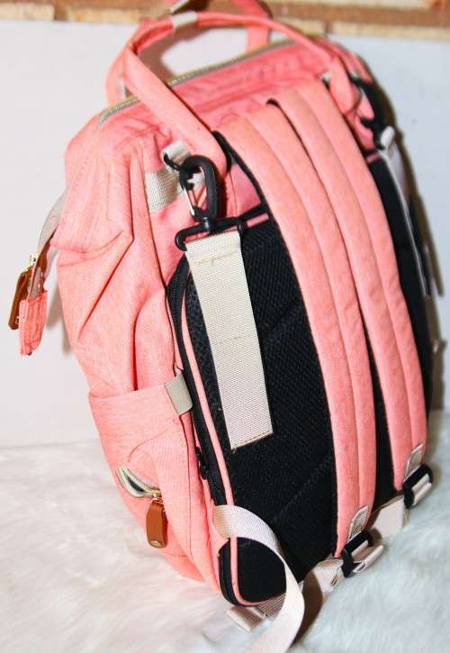 New Stylish Multi-Functional Baby Diaper Bag & Bed - Pink