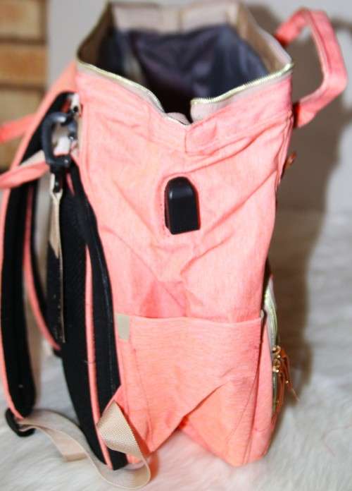 New Stylish Multi-Functional Baby Diaper Bag & Bed - Pink
