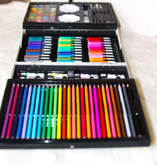 Unicorn Art Set with Aluminum Box for Kids - (145Piece) - blue