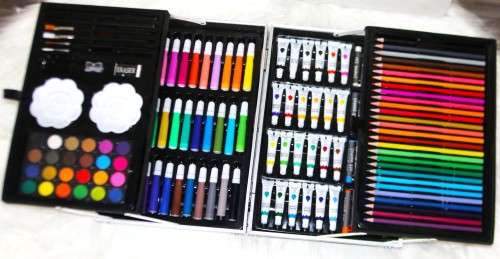 Unicorn Art Set with Aluminum Box for Kids - (145Piece) - blue