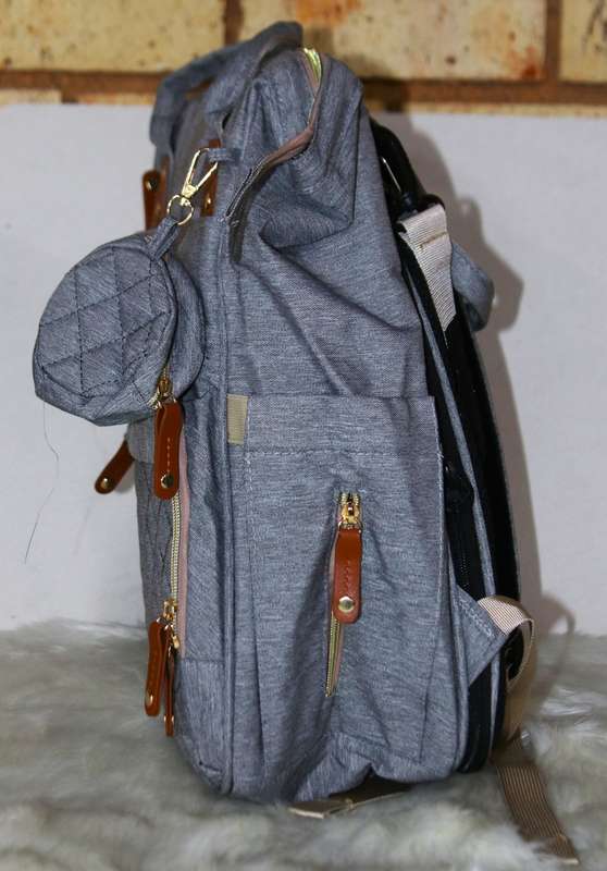 New Stylish Multi-Functional Baby Diaper Bag & Bed - Grey