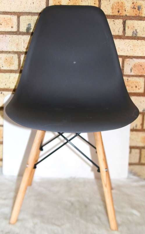 Wooden Leg Chair - Drak Grey (2 Pieces)
