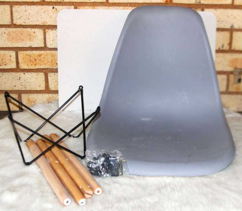 Wooden Leg Chair - Light Grey (2 Pieces)