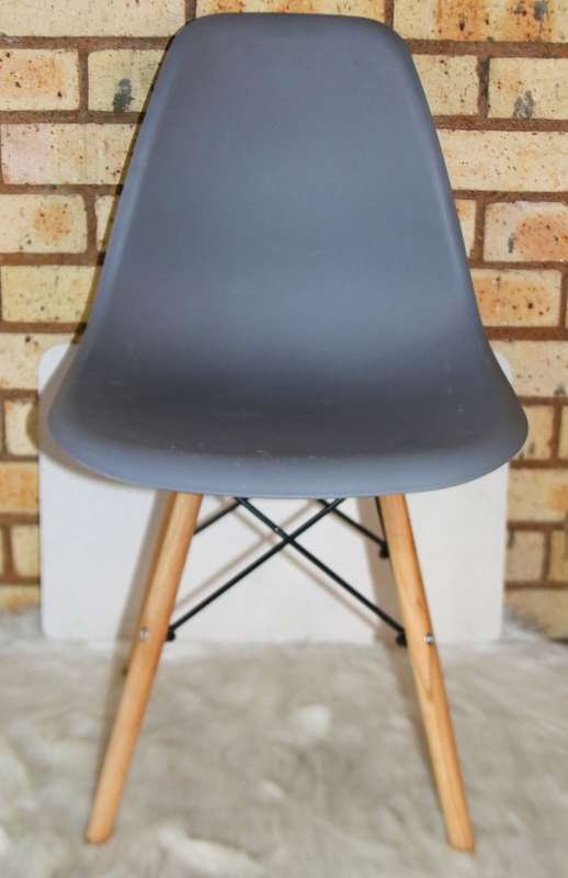 Wooden Leg Chair - Light Grey (2 Pieces)