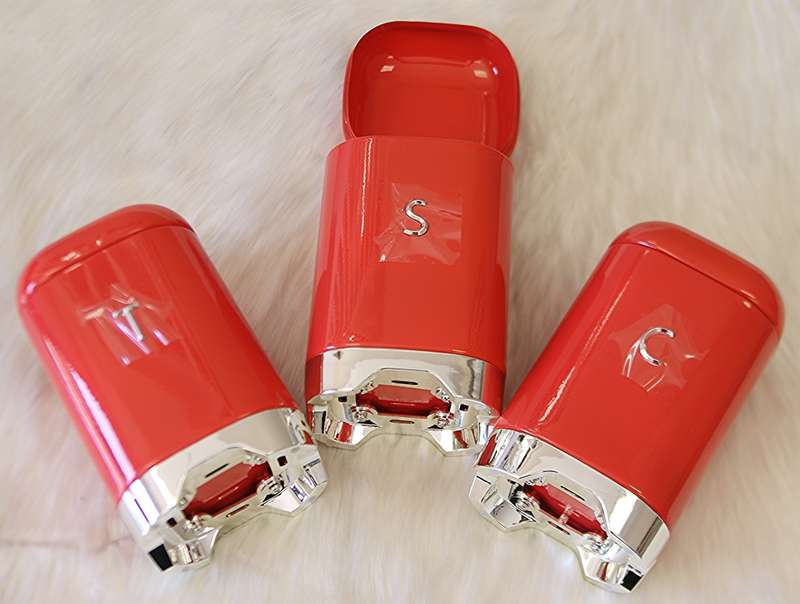 Deluxe edition Breadbin with 3pcs Canister Set - Red