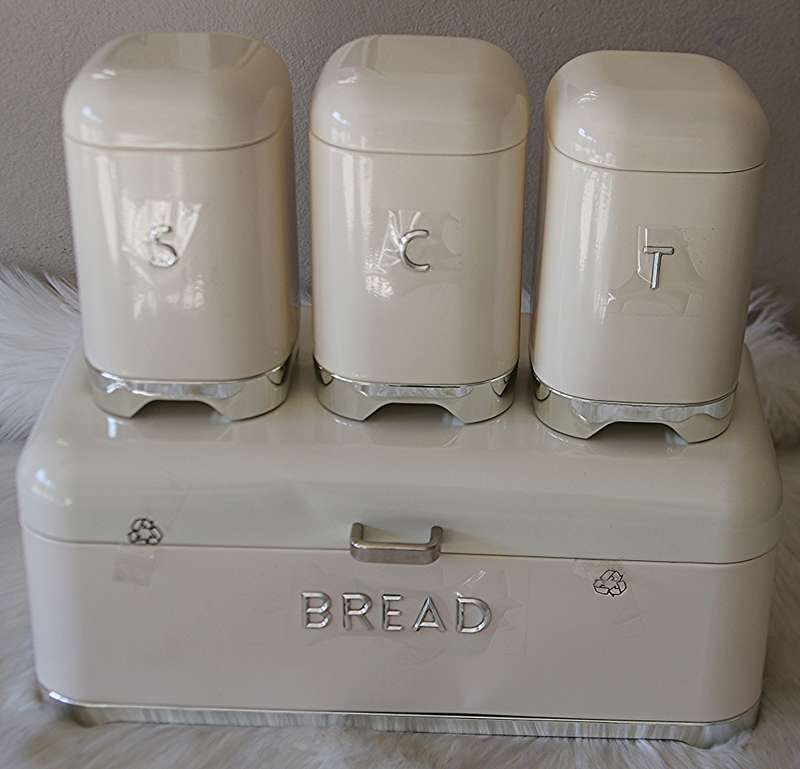 Deluxe Edition Breadbin with 3Pcs Canister Set - Cream