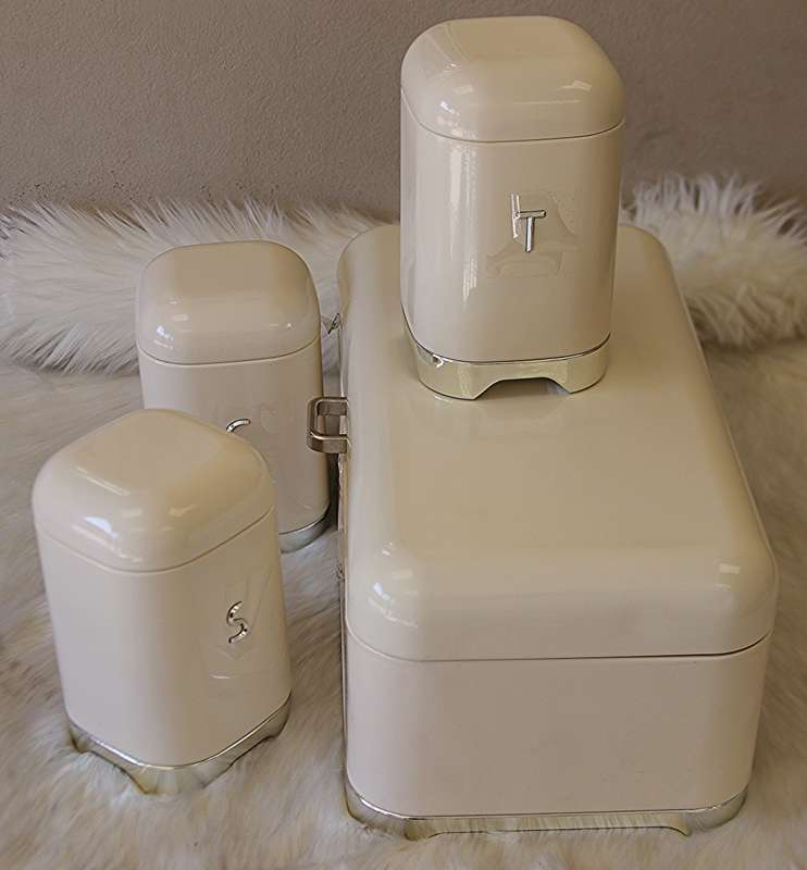 Deluxe Edition Breadbin with 3Pcs Canister Set - Cream