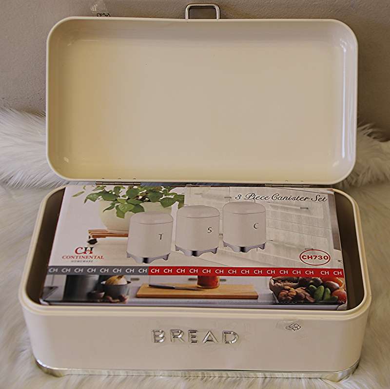 Deluxe Edition Breadbin with 3Pcs Canister Set - Cream