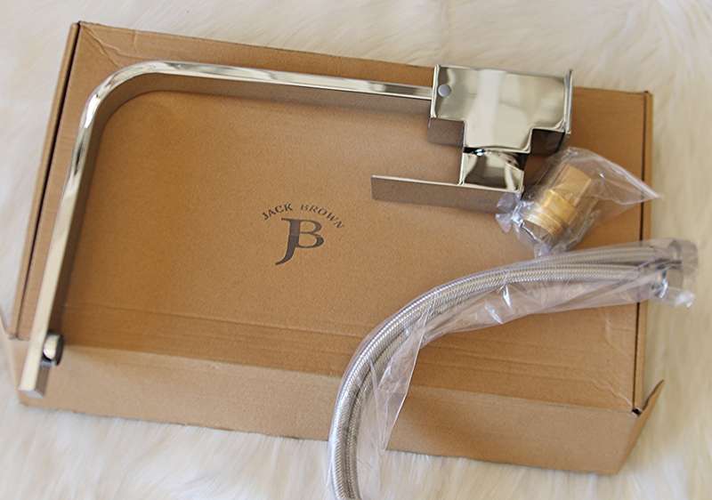 Jack Brown Kitchen Mixer Tap with Hose - Chrome Silver