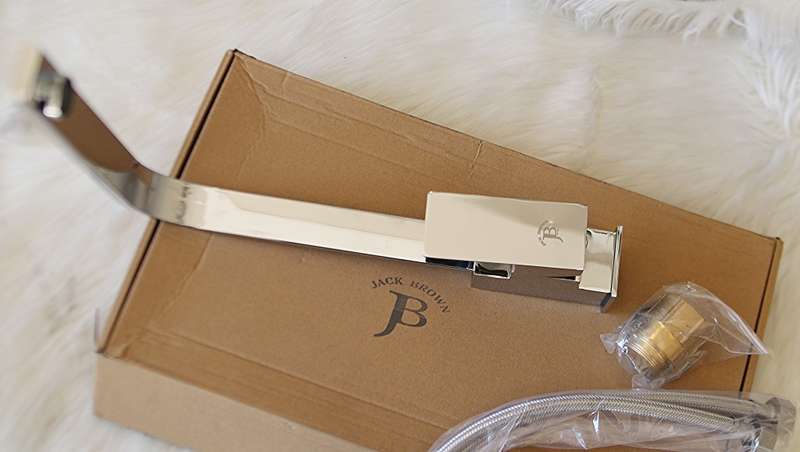 Jack Brown Kitchen Mixer Tap with Hose - Chrome Silver