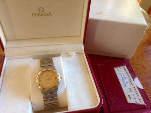 Omega Constellation 18kt gold & s/steel quartz watch 2002