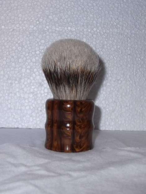 Acrylic Turned Shaving Brush (Briar, 24mm Silver Tip)