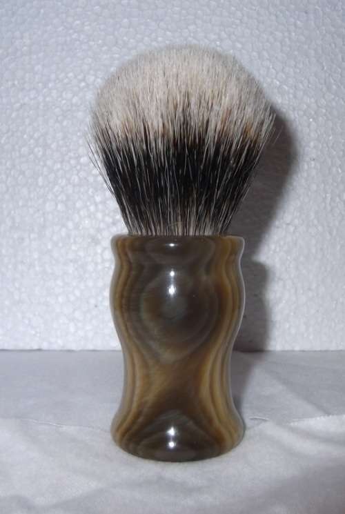 Acrylic Turned Shaving Brush (Horn, 24mm Finest)