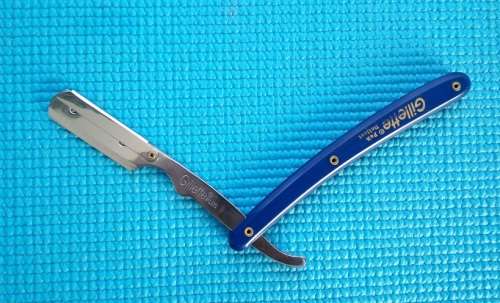 Shavette Disposable Blade Straight Razor (Blue)