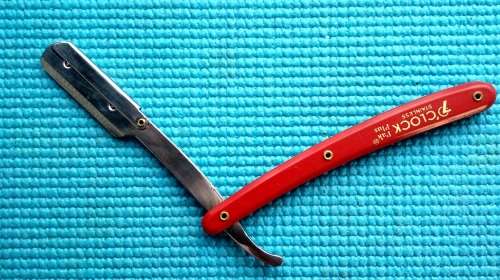 Shavette Disposable Blade Straight Razor (Red)