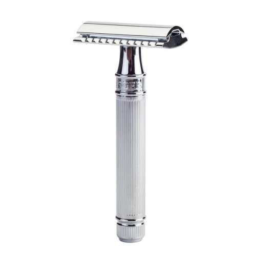 Edwin Jagger DE89-LBL Safety Razor (Lined Chrome)