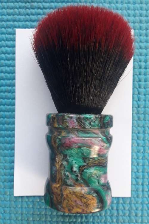 Acrylic Turned Shaving Brush (Abalone, 24mm Synthetic,Blood Knot)