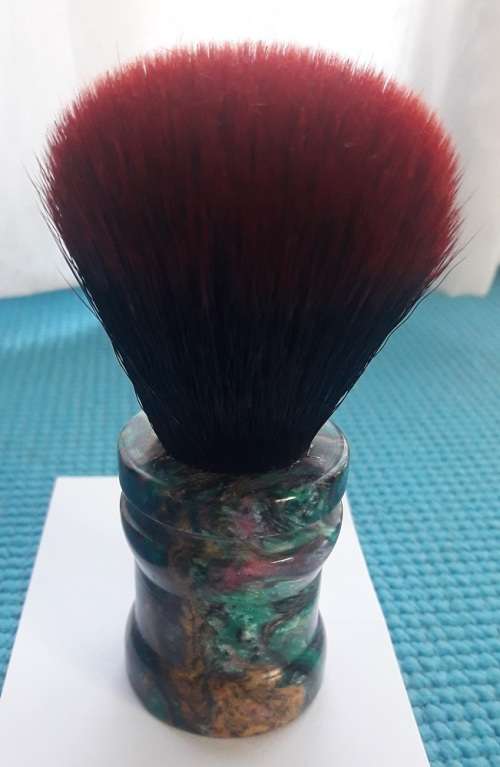 Acrylic Turned Shaving Brush (Abalone, 24mm Synthetic,Blood Knot)
