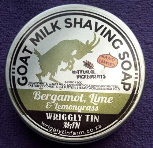 Wriggly Tin Goat Milk Shave Soap (Bergamot, Lime & Lemongrass)