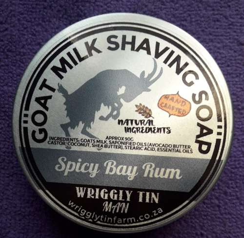 Wriggly Tin Goat Milk Shave Soap (Spicy Bay Rum)