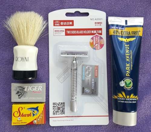 Traditional Wet Shaving Starter Kit (Rimei, Park Avenue Morning)