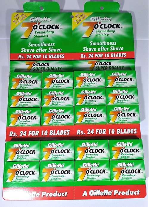 Gillette 7 o` Clock Green (Permasharp) Double Edge Safety Razor Blades (Bulk)