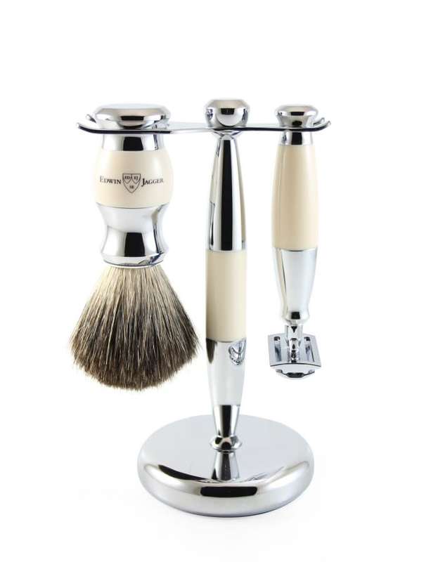 Edwin Jagger R357 Razor & Brush Set (Faux Ivory)