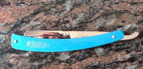 Shavette Disposable Blade Straight Razor (Blue)