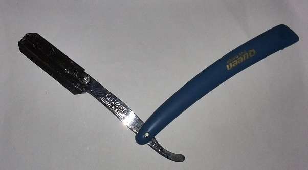 Shavette Disposable Blade Straight Razor (Blue)