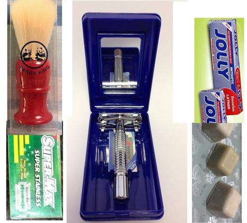 Traditional Wet Shaving Starter Kit (Jolly/Red)