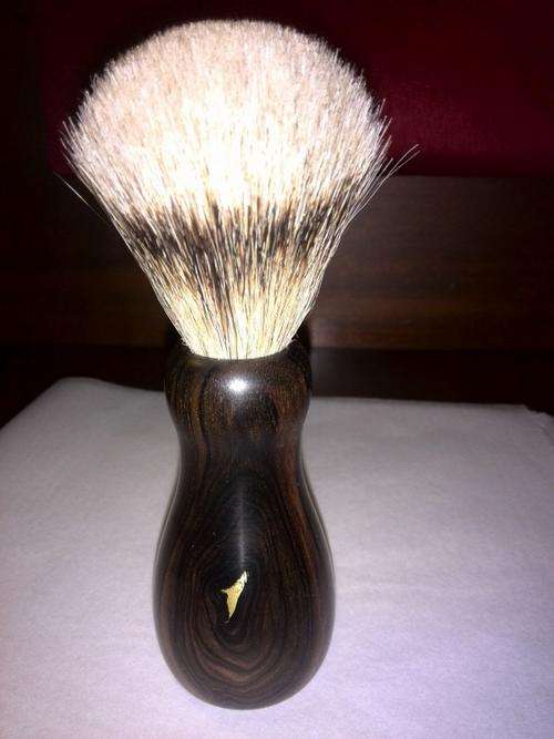 Wood Turned Shaving Brush (Macassar Ebony)