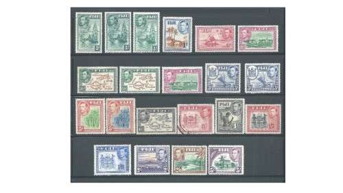 Fiji 1938-55 KGVI MM except 2d & 8d used. SG (2008) Cat Value R1353.