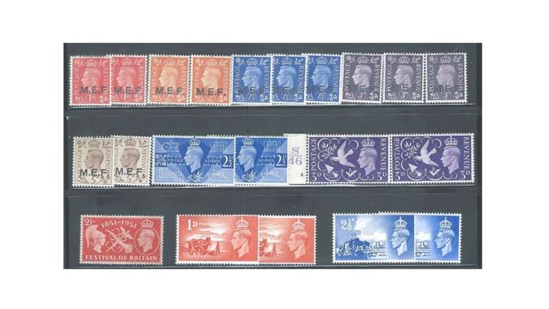 Middle East Forces, Great Britain & Channel Islands KGVI Selection Mint. SG Cat Value R24.