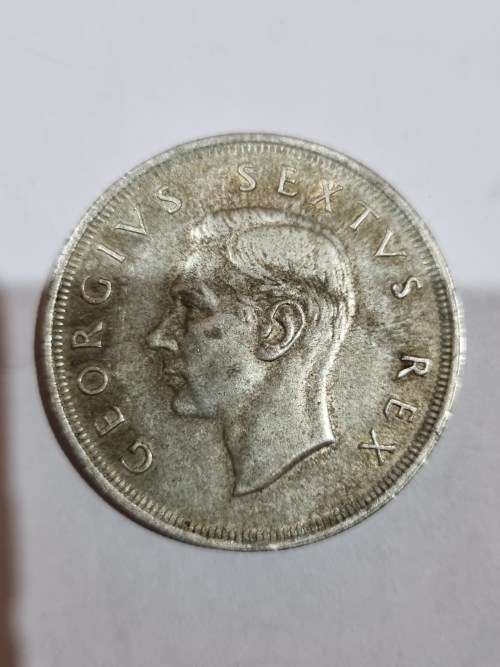 SA Union Silver 5 Shillings 1952 (50% and 28.28g) - very good condition